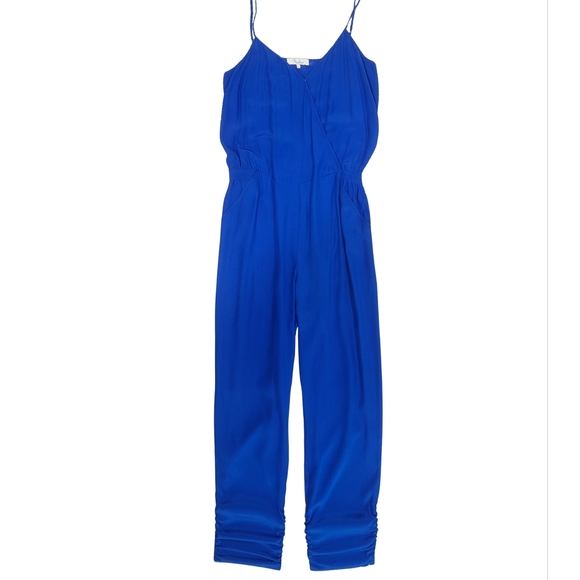 PARKER Royal Silk Spaghetti Cami Strap Wrap & Snap Jogger Leg Jumpsuit "Liv" L - Picture 2 of 16